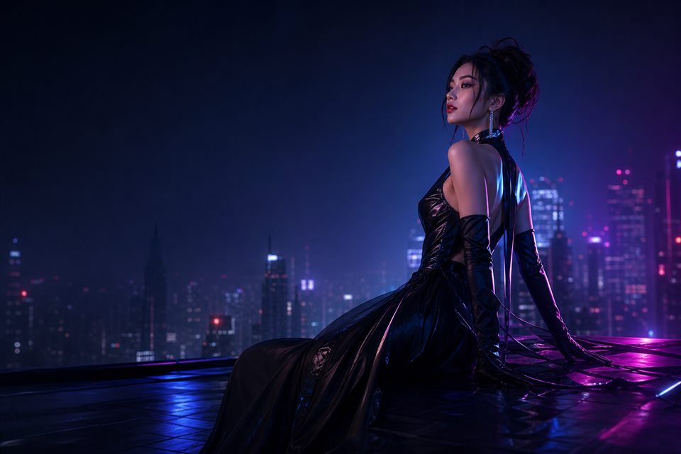 霓虹丽影人物写真皮肤